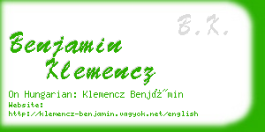 benjamin klemencz business card